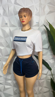 Navy shorts set