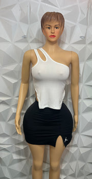 Half shoulder skirt set