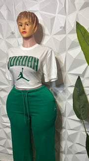 Green Wide leg set