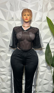 Mesh track suit