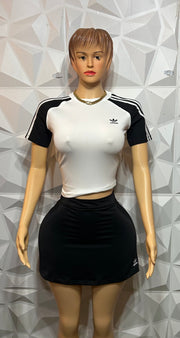 Black & white chill skirt set