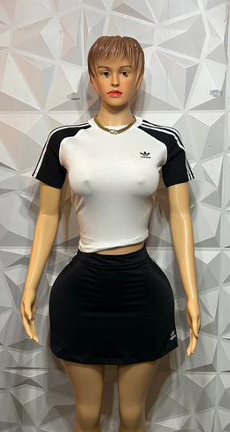 Black & white chill skirt set