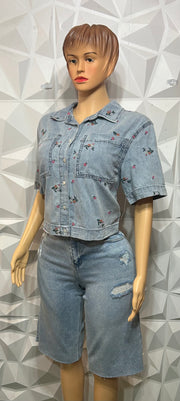 Stretch Distressed Jorts