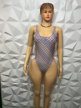 Purple monogram swimwear