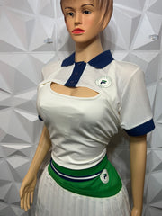 3 pcs green & cream  skirt set