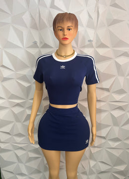 Navy skirt set