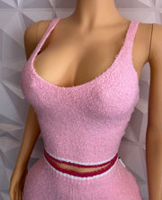 Authentic pink  knitted shorts set