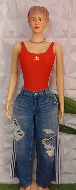 Denim on bodysuit