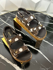 Brown logo sandals