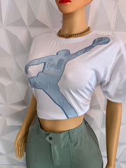 Green & white pants set