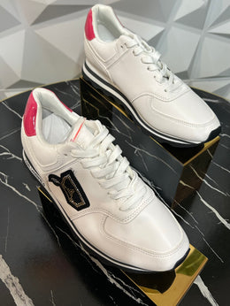 White logo sneakers