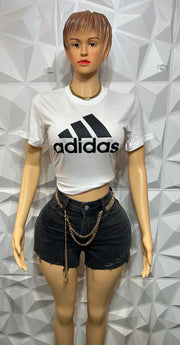 Ash wash ribbed short