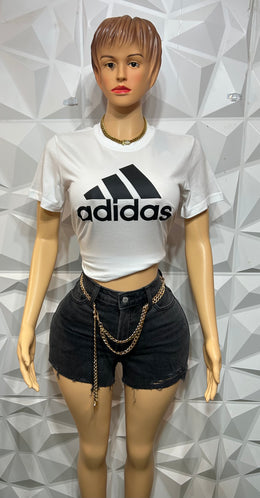 Ash wash ribbed short