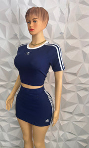 Navy skirt set