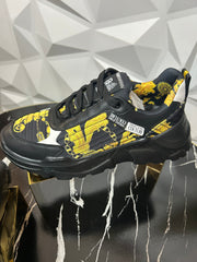 Designer black and gold sneakers