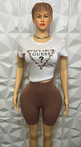 Brown & white leggings set