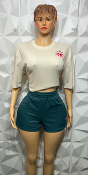 Green pattern  shorts set