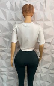 Green & cream detail  legging set