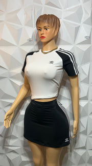 Black & white chill skirt set