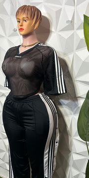 Mesh track suit