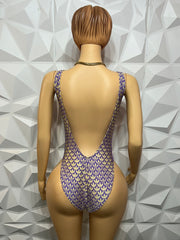 Purple monogram swimwear