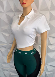 White colour block  leggings set